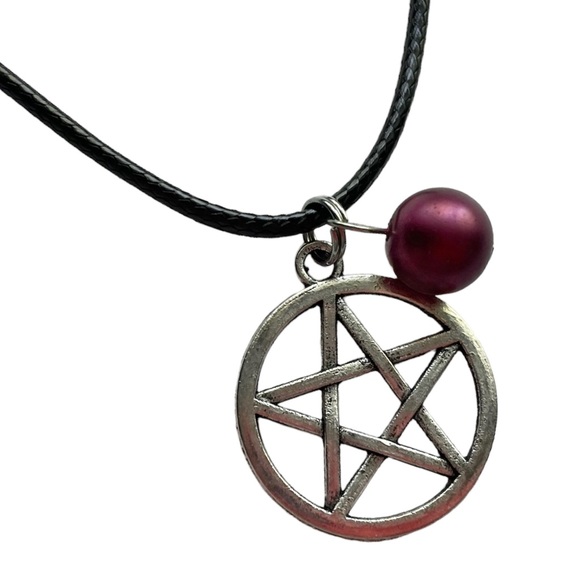 NEW Pentacle Choker Necklace 5 Point Star Wicca Pagan - Picture 1 of 9